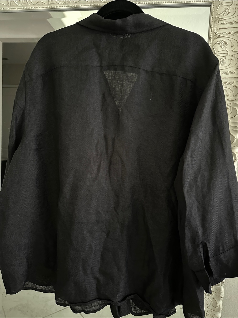 Lauren Ralph Lauren Linen Black Relaxed Button Down Shirt - Picture 4 of 5
